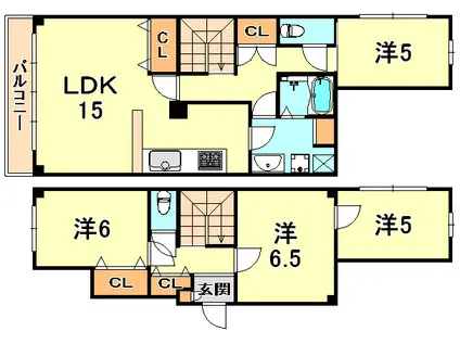 サザン篠原(4LDK/1階)の間取り写真
