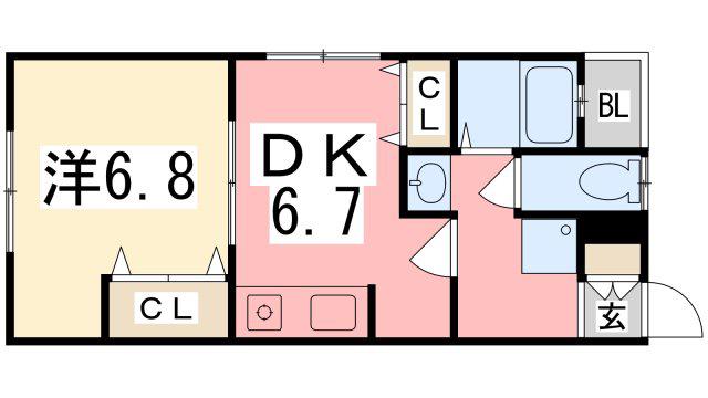 パレトロワ(1DK/2階)の間取り写真