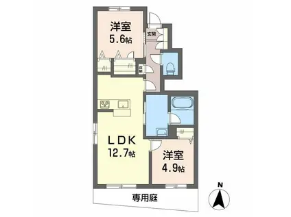 シャーメゾン レ・フレールVI(2LDK/1階)の間取り写真