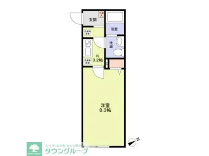 L.E.HILLS(1K/2階)の間取り写真