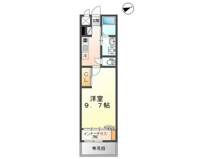 ルラシオン大津(1K/1階)の間取り写真