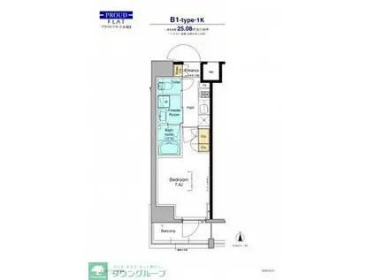 プラウドフラット木場II(1K/14階)の間取り写真