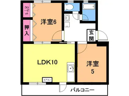 柏原農住団地T棟(2LDK/2階)の間取り写真