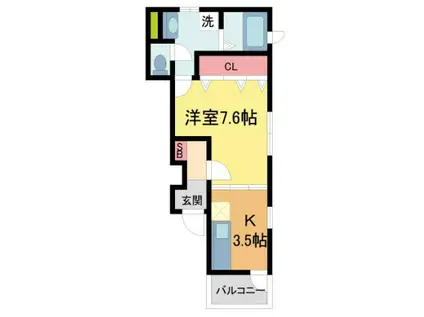 グラースメゾン(1K/1階)の間取り写真