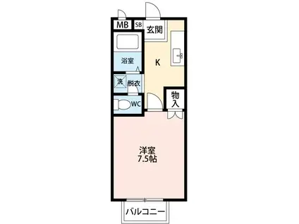 ハイツアイビー111(1K/1階)の間取り写真