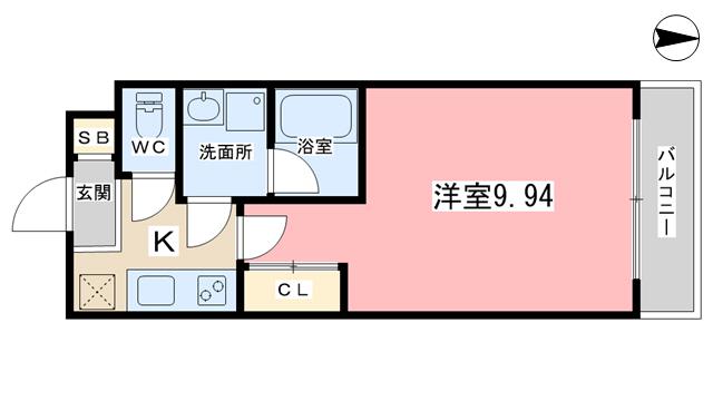 MUSE(1K/1階)の間取り写真