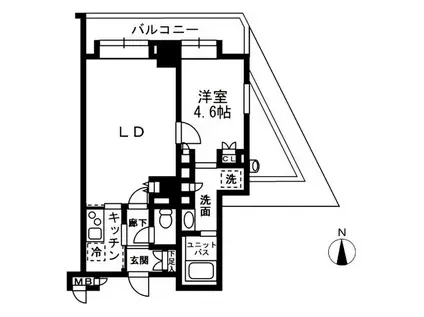 レジディア中落合A棟(1LDK/5階)の間取り写真