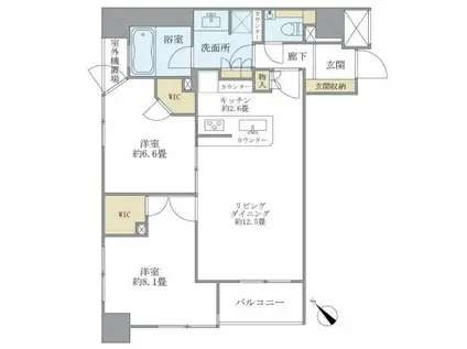 ライオンズシティ東京タイムズプレイス(2LDK/5階)の間取り写真