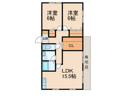 ハイムフューチャー(2LDK/1階)の間取り写真