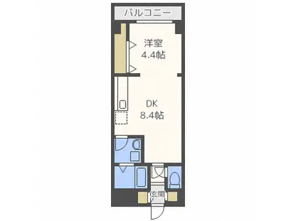 GRATIA(1LDK/8階)の間取り写真