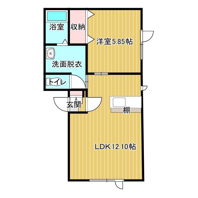 アルファーメゾン(1LDK/2階)の間取り写真