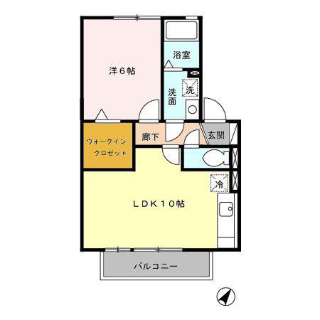 コンフィデンスK.S(1LDK/2階)の間取り写真