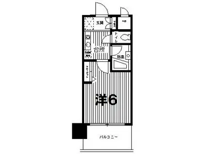 ヴィラコート横浜(1K/4階)の間取り写真