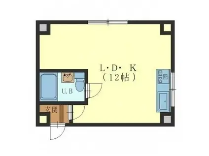 コーポオザキ(ワンルーム/3階)の間取り写真