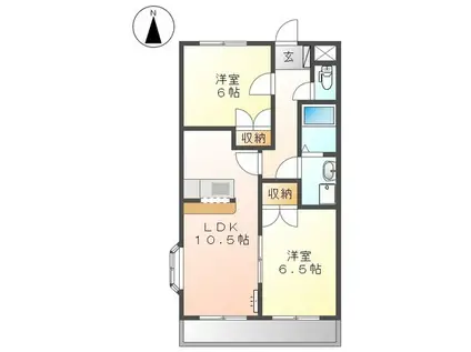 グリーンハイム松橋II(2LDK/2階)の間取り写真