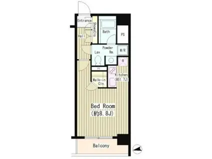 CITY CURRENT大手町(ワンルーム/12階)の間取り写真