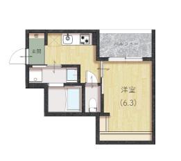 COMFORT三吉南(1K/2階)の間取り写真