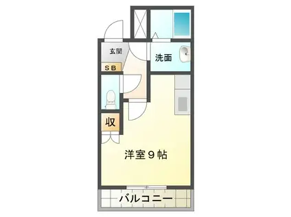 ハウスゆき(ワンルーム/2階)の間取り写真