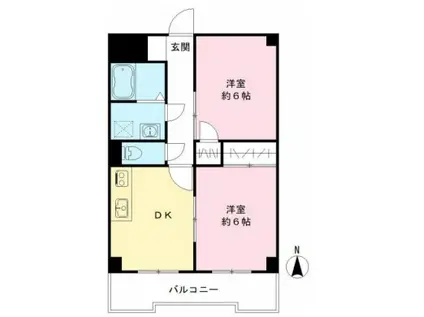 メゾンマリーネ(2DK/3階)の間取り写真