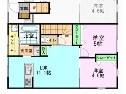 SEIZE B(2LDK/1階)の間取り写真