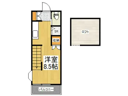 シティハイムヤマト(ワンルーム/2階)の間取り写真