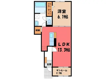 サンセール 花園 I(1LDK/1階)の間取り写真
