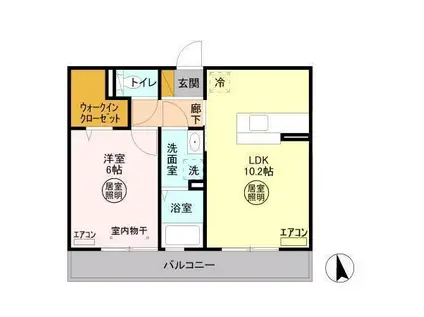 メゾンあこ(1LDK/3階)の間取り写真