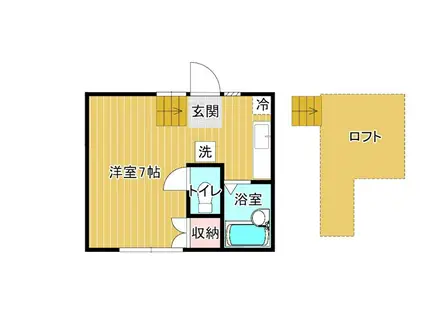 マノワール本町(ワンルーム/1階)の間取り写真