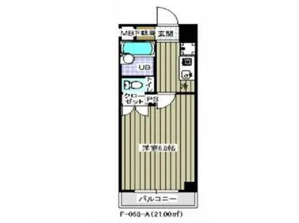 レジディア木場(1K/6階)の間取り写真