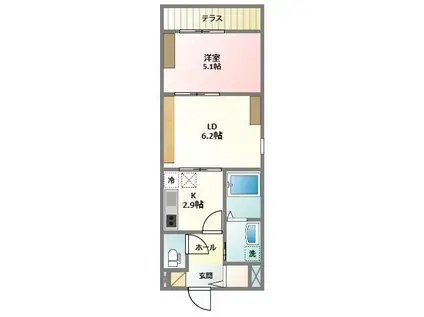 ステラ・Y(1LDK/1階)の間取り写真