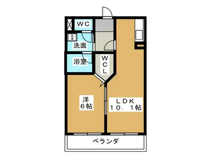 HERO KW(1LDK/4階)の間取り写真