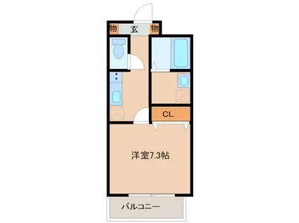 モレス・ヴィラ塚口(1K/2階)の間取り写真