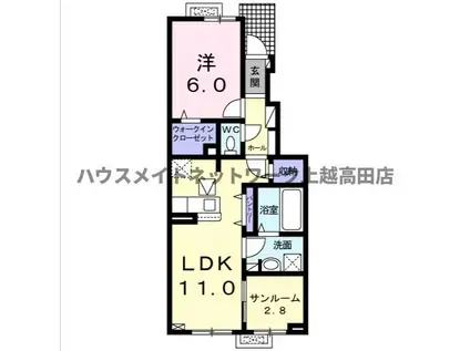 リ・フィラーレ I(1LDK/1階)の間取り写真