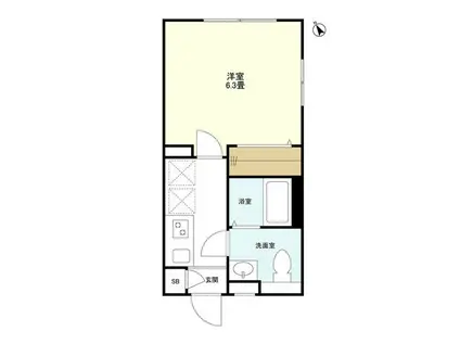 ウェルスクエアイズム目白イースト(1K/3階)の間取り写真