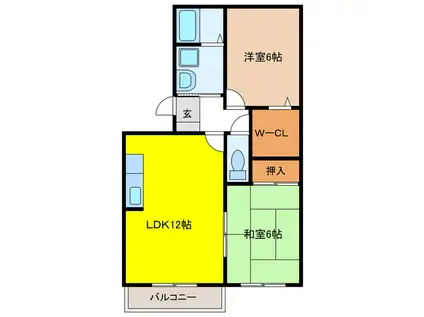 ウエストアベニュー(2LDK/3階)の間取り写真
