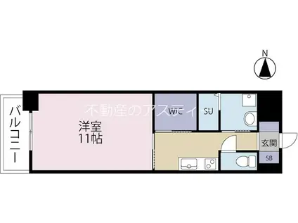 BRELIA MIHAGINO (1K/3階)の間取り写真