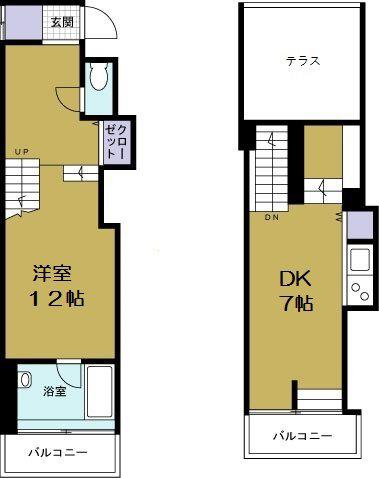 U RESIDENCE 弁天町 (1DK/6階)の間取り写真