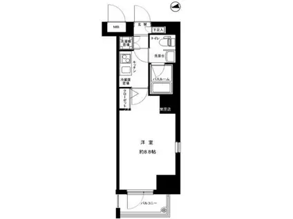 グランフォース秋葉原(1K/12階)の間取り写真