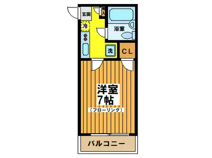 TフラッツII(1K/1階)の間取り写真