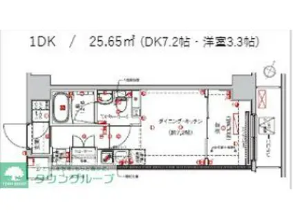 サクラアクシス中板橋(1DK/2階)の間取り写真