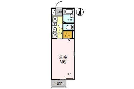 ソレーユ箕面(ワンルーム/1階)の間取り写真