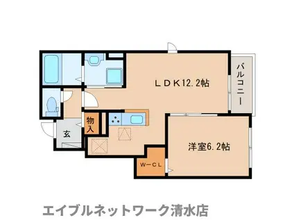 エールII(1LDK/1階)の間取り写真