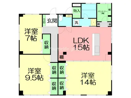小沢ハイツ(3SLDK/1階)の間取り写真