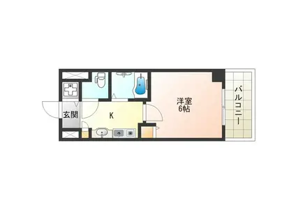 エステムコート梅田・リトリーヴ(1K/4階)の間取り写真