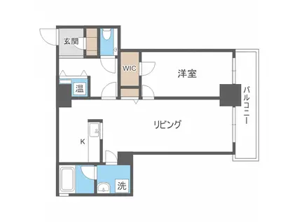 8・3スクエアディーグラフォート札幌ステーションタワー(1LDK/6階)の間取り写真