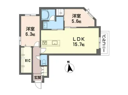 クオリスタ エムズ(2LDK/2階)の間取り写真