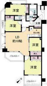 レジディア千里万博公園(4LDK/2階)の間取り写真