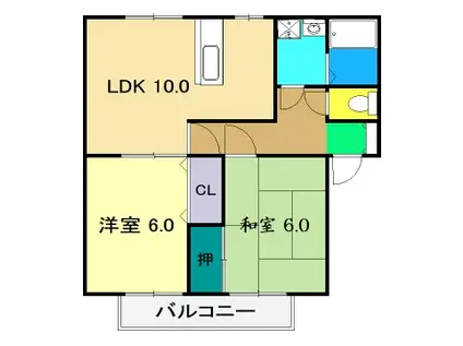 エクレール(2LDK/1階)の間取り写真