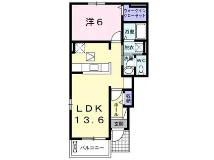 シャン トロワ A(1LDK/1階)の間取り写真