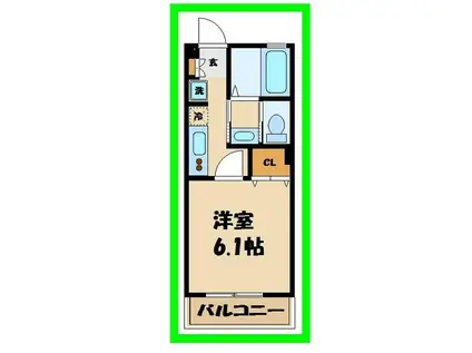 シャルム狛江(1K/2階)の間取り写真